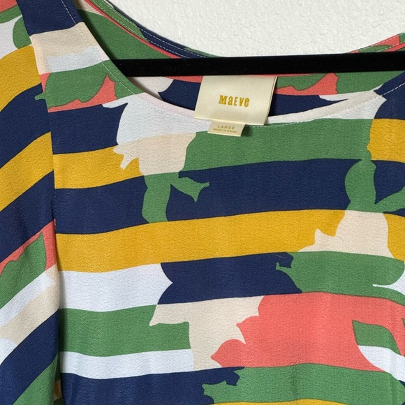 Maeve by Anthropology Multicolor Striped Blouse size Large - Picture 2 of 5